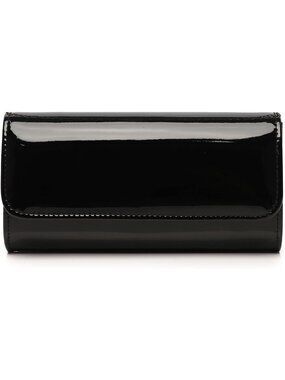 Stylish Patent Leather Envelope Clutch - Evening Handbag with Detachable Chain